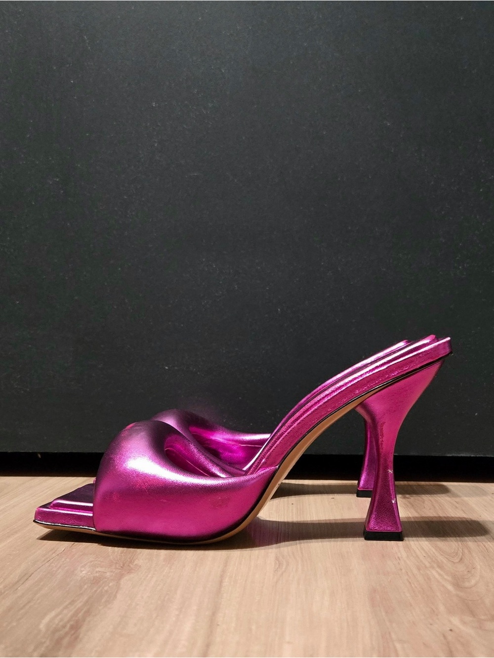 hanifa | zoe mules | square toe | open toe | purple | black-owned |  EU 41